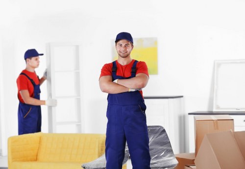 Protective gloves and high-visibility PPE for storage work