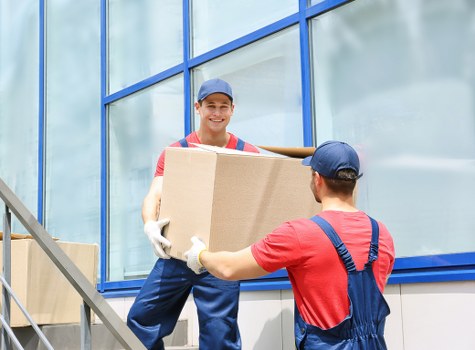 Organised boxes and furniture stored safely for Muswellhill households