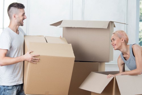 Prepared wooden furniture wrapped for storage